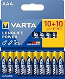 VARTA Batterien AAA, 10+10 (20 Stück), Longlife Power, Alkaline, 1,5V,...