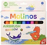 Malinos 300914 Airbrush Rainbow, Pustestifte, Regenbogen bunt, 10 Stück,...