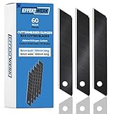 Effektwerk Cuttermesser-Klingen (Schwarz, 60er-Pack), 18-mm-Ersatzklingen...