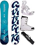 Airtracks Damen Snowboard Set Freestyle Freeride Orbelus Lady Camber 140 +...