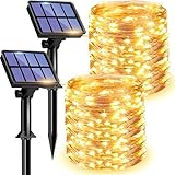 litogo [2 Stück] Solar Lichterkette Aussen, 12M 120 LED Lichterkette...