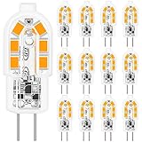 Jewan G4 LED Lampen, 12er-Pack, 2W G4 LED Birne Warmweiß 3000K Ersatz 20W...