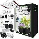 Daromigo Growzelt Komplettset 120x60x180cm mit Dimmbarer LED Grow Lampe,...