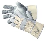 Jah Unisex læderhandske Lederhandschuh Stulpe Einfach, Natur, Größe 10.5...