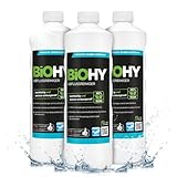 BiOHY Abflussreiniger (3 x 1 Liter) | mit spezieller Haarweg-Formel | Bio...