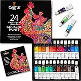 Castle Art Supplies Gouache-Farben-Set | 24x12ml brillante, gedeckte Farben...