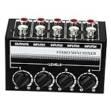 ERINGOGO Mini Audio Mixer Kanal Passivmischer für Anwendungen Ausgänge...