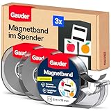 GAUDER Magnetband im Spender - Selbstklebender Magnetstreifen für leichte...