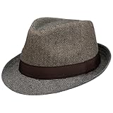 Lipodo Classic Herringbone Trilby Stoffhut Stofftrilby Clubhut Musikerhut...