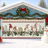 Weihnachtswichtel-Garagentorabdeckung, Vintage-Feiertagsdekoration mit...