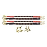 Dynavox Bi-Wire Kabelbrücken 2x rot / 2x schwarz, Reines Kupfer (99,99...