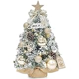 Dewur Mini Weihnachtsbaum Kleiner mit Beleuchtung LED Tisch künstlich...