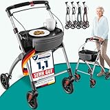 ELONEO Wohnungsrollator 54cm breit, faltbar und leicht, inkl. Tablett &...