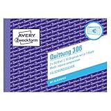 AVERY Zweckform 306 Quittungsblock (A6 quer, 2x50 Blatt, mit Durchschlag,...