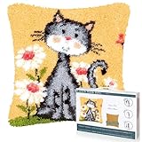EsLuker.ly Katze Knüpfkissen Set Zum Selber Knüpfen für Erwachsene und...