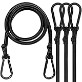 Spanngummi mit Karabiner, Expander mit Karabinerhaken 4er Set, 60cm...