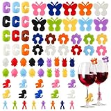 70 Stück bunte Glasmarkierer Silicon – Wiederverwendbare Glasmarker zur...