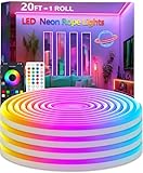 httpsmp 6M RGB Neon LED Strip Lights, Musik Sync, 24V Flexible Streifen mit...