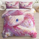 CozyRest Bettwäsche Set Doppelbett Wende Atmungsaktive Bettbezug Set, Rosa...