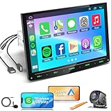 Autoradio mit Bildschirm 10,1 Zoll 1-DIN-Radio mit kabellosem Carplay &...