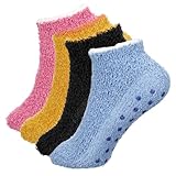 LIQWEI 4 Paar Stoppersocken Für Damen Herren, Hausschuhsocken Wärmesocken...