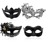 RoadLoo Venezianischen Masquerade Maske, 4 Stück Maskerade Masken Party...