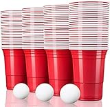 TRESKO 100 Beer Pong Becher wiederverwendbar | Partybecher 473ml - 16oz |...