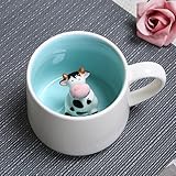 3D Tier Kaffee Tasse mit Nette Kuh Innen, Cartoon Kaffeetasse Milch Tee...