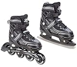 2in1 Schlittschuhe Inline Skates Inliner Croxer Optima Black verstellbar...