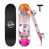 BELEEV Skateboard 31x8 Zoll Komplette Cruiser Skateboard für Kinder...