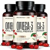 BRAINEFFECT Premium Omega 3 Kapseln aus 100% Krillöl (Ungestreckt) |...