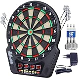 Elektronische Dartscheibe Set Elektrische Dartboard mit Sprachansagen, 4...