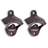 Schramm® 2 Stück Flaschenöffner Guss Eisen Wandhalterung Bier Flaschen...