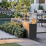 YRHome Standkamin Freistehender Bio-Ethanol Stand-Kamin Quadrat...