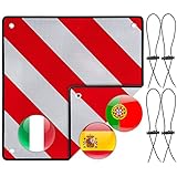 Warntafel Italien und Spanien 4 Spannseile 2in1 50 x 50 cm, Reflektierendes...