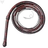 SCORPION ARCHERY Bullwhip 122 cm echtes Rindsleder, 8 Zöpfe, Reitpeitsche,...