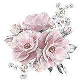 Colexy Wandtattoo Groß Blumen, Wandsticker Zart­ro­sa, Wandsticker...