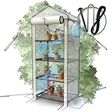 Heimfleiss® Foliengewächshaus mit 4 Ebenen (inkl. Bodenanker) | Garten...