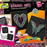 Lena 42650 String Art Kinder Bastelset Schmetterling & Herz - Für Kinder...