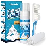 GleamGlee Sneaker Reiniger Set 200ml – Weißer Schuhreiniger mit Bürste...