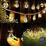 Geemoo Solar Lichterkette Aussen Mit 16 Glühbirnen, 6.4M Solar...