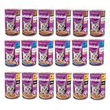 Whiskas Set Katzenfutter in Dose Geschmacksmix Ente, Thunfisch und Huhn...