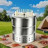 QianCruxtacy Vertikaler Edelstahl Grill,Tragbarer Rauchfreier...