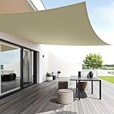 Menz Sonnensegel rechteckig 3x4m Beige – Sonnensegel wasserdicht UV50+...
