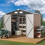 GVDV Geräteschuppen Metall 236 x 171 x 197 cm – Gerätehaus mit...