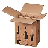 5x Flaschenversandkarton Weinkarton für 6 Weinflaschen (PTZ Zertifikat -...