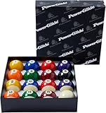 POWERGLIDE Billard-Set mit 16 Bällen, Punkte und Streifen, Turnier, 50,8...