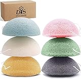6er Pack Natürliche Konjac Schwämme mit Aktivkohle, Kurkuma & Aloe Vera...