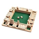 Holz Brettspiel, 4-Spieler Shut The Box Spiel Würfelspiel Holz Mathematik...