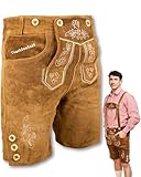 Trachtenlust Herren Lederhose, traditionelle Trachtenhose in Hellbraun und...